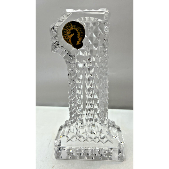 One (1) Waterford Crystal #1 Paper Weight Number One signed Etched Marked 5.25" - Picture 1 of 3